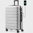 thumbnail image 1 of Valise Rigide PC ABS avec Roues Port USB Bagage Léger avec Serrure TSA 28 Pouces Argent, 1 of 7