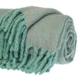 thumbnail image 3 of Luxury Aqua and Gray Handloomed Throw Blanket, 3 of 4