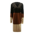 thumbnail image 3 of HCYSFG Womens Color Block Cardigan Sweater Open Front 3/4 Sleeve Longline Design Loose Fit Lightweight Everyday Layering Tops, 3 of 4