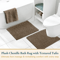 thumbnail image 2 of ComfiTime 2-Piece Bathroom Rug Set - 20*24 & 20*24 2000GSM Thick Slip-Resistant Chenille Bath Mat for Tub, Shower & Bathroom Floor, Machine Washable, Ultra Absorbent, Small or Long, Camel, 2 of 9