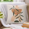 thumbnail image 3 of Boho Middle Century Pillow Covers 20x20 Set of 2, Modern Abstract Beige Boho Leaves Throw Pillow Covers Decorative Couch Cushion Cover, Microfiber Soft Square Pillowcases for Bedroom Living Room Sofa, 3 of 9