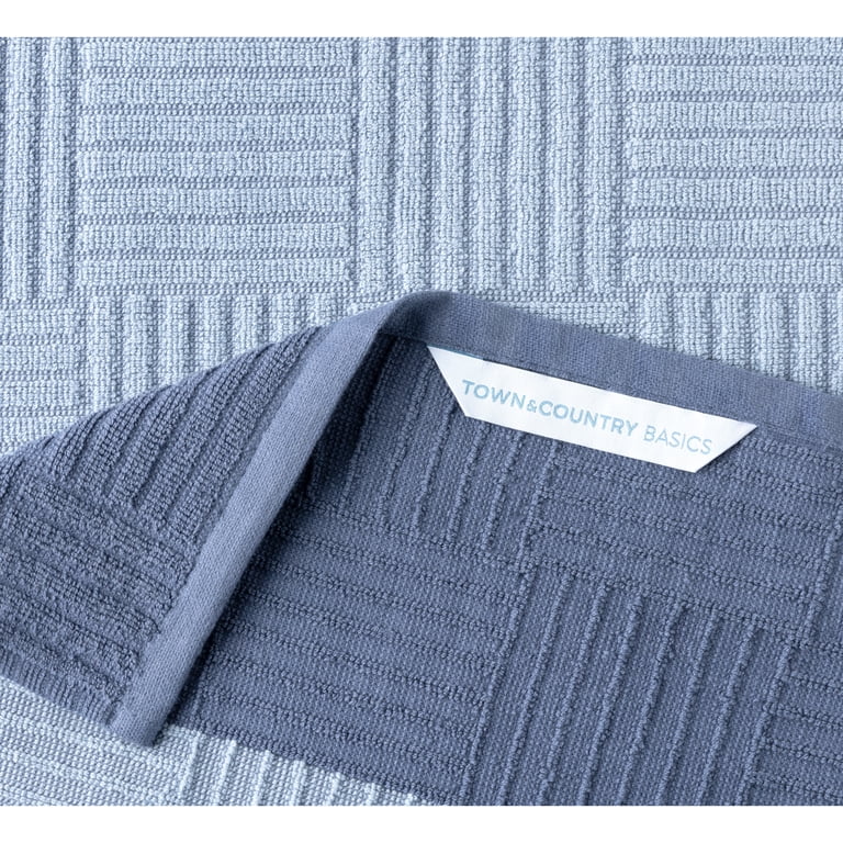 Town & Country Antimicrobial Cotton Kitchen Towels, 4-Pack Blue photo 5
