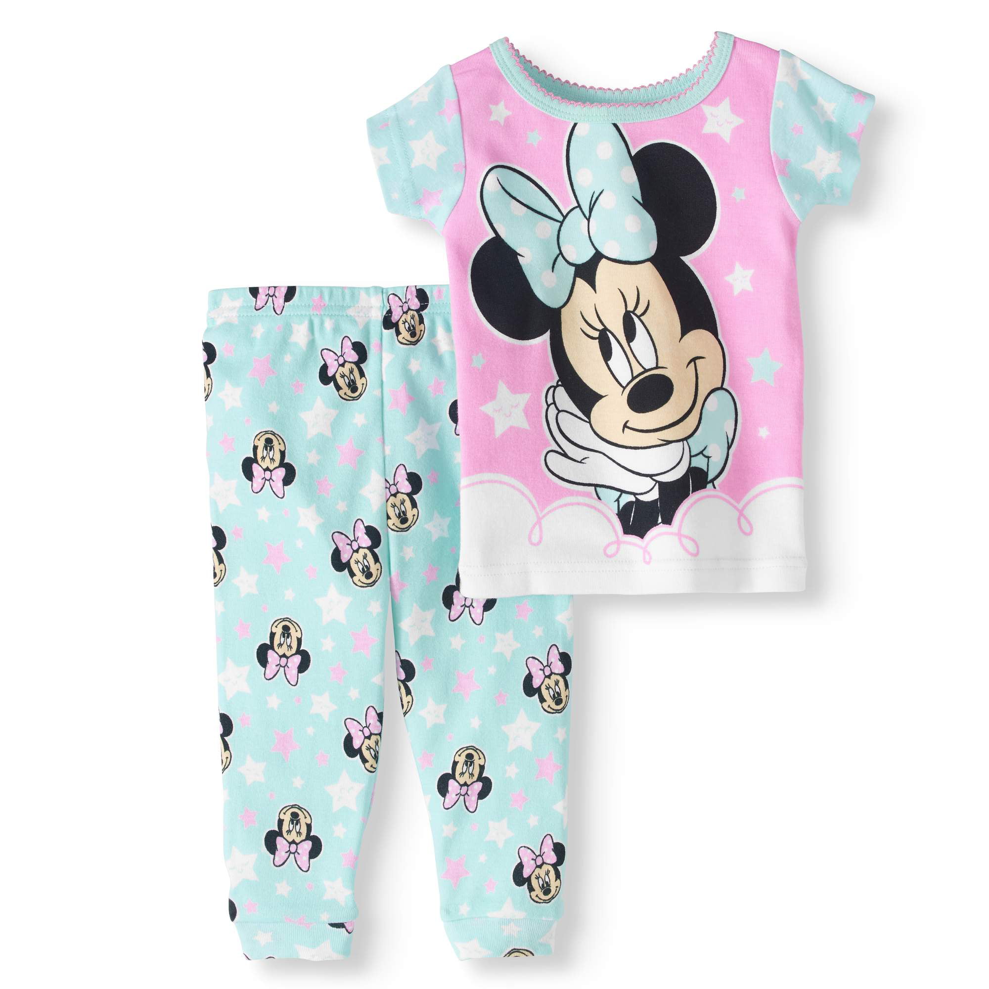 Minnie Mouse Baby girl cotton tight fit pajamas, 2pc set - Walmart.com