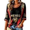 thumbnail image 3 of Fgvctg Mexico Soccer Shirt Mexico Soccer Jersey Women Crewneck T Shirts 2026 Football Team Fans Jerseys Graphic Print Short Sleeve Tee Black 3XL, 3 of 3