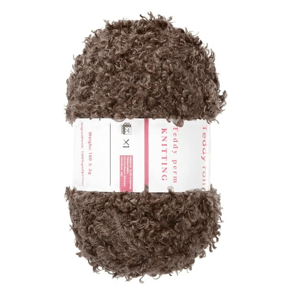 1 Skeins Eyelash Yarn Polyester Yarn Fur Soft Fluffy Chunky Yarn Fuzzy Eyelash Yarn Coffee for Crocheting Knit DIY Clothes Bag - 55Yard/50m, 3.53oz