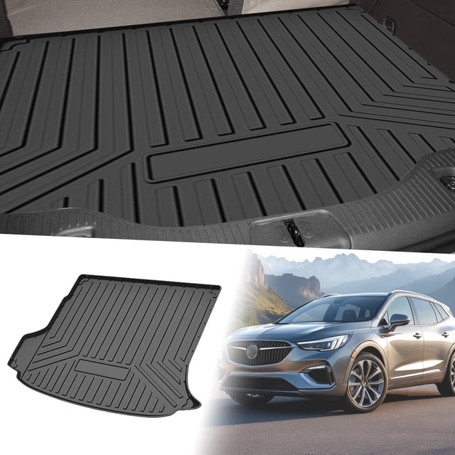 Unique Bargains Flat Face Cargo Liner Rear Trunk Mat Trunk Cargo Luggage Boot Tray Mat Vertical Stripes Pattern for Buick Envision 2021-2024 Anti-Slip