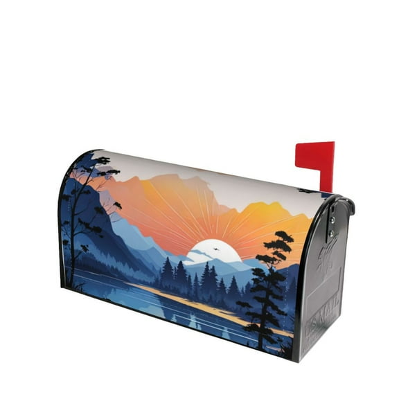 PHELIKA Sunset Lake Magnetic Mailbox Covers Standard Size 21"H x 18"W