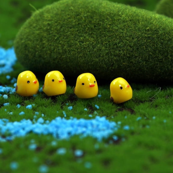 AURARMLET 50Pcs Small Yellow Chicken Figurines Perfect for Plant Decoration and Garden Ornaments