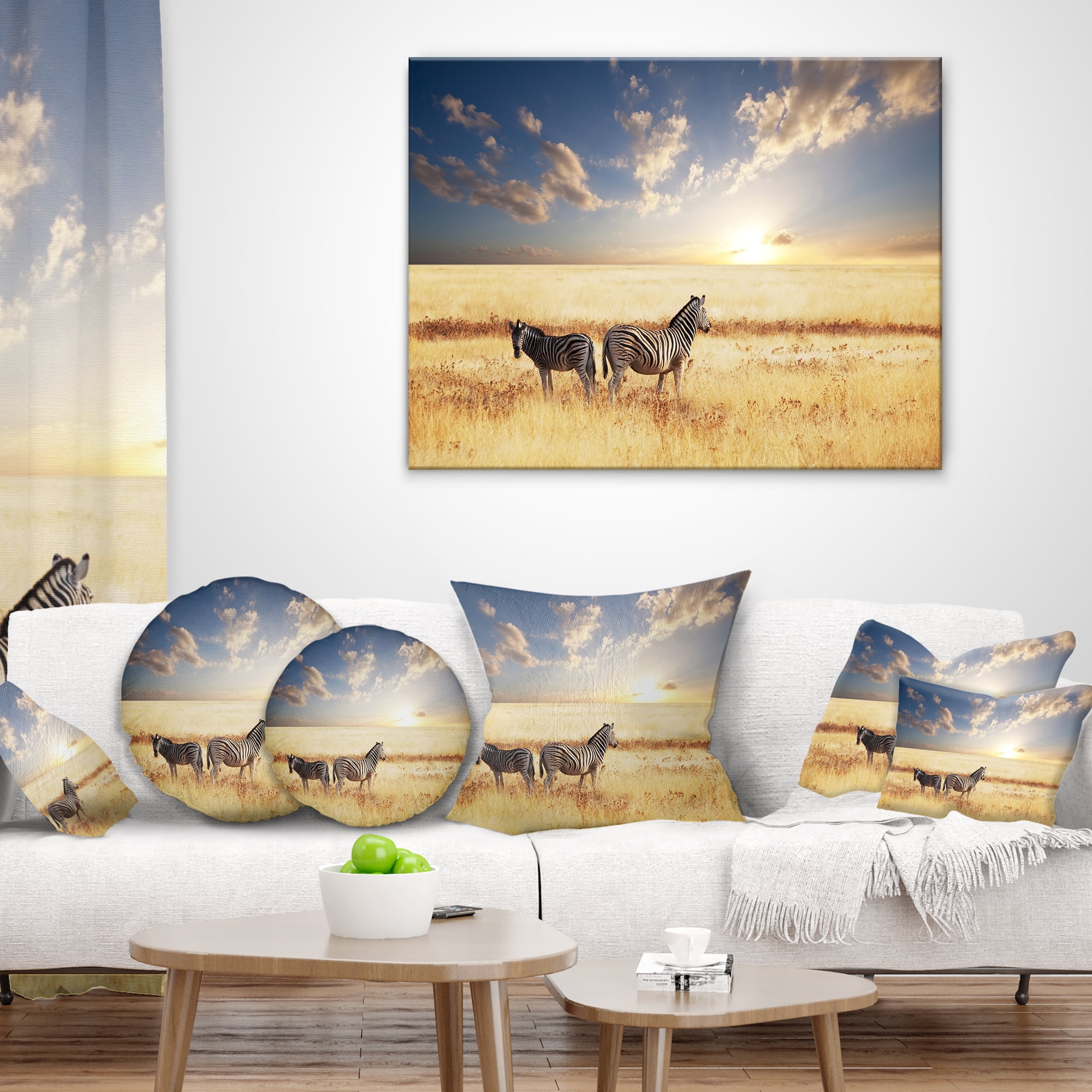 Designart 12" x 20" White Polyester Throw Pillow