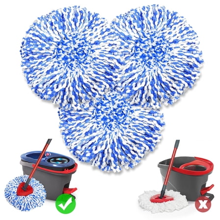 JEHONN Mop Replace Head 3 Pack for 2 Tank System