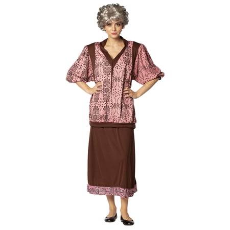 Rasta Imposta Golden Granny Strong Halloween Costume with Wig Adult Size S-M
