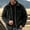 Black, variant on WIZUTIZ Fleece Lined Jacket For Men Button Front Fold Collar Long Sleeve Coat Outdoor Warm Fall Winter Black Brown Gray