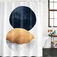 thumbnail image 2 of Yellow Navy Blue Abstract Art Bathroom Shower Curtains with 12 Hooks Polyester Waterproof Shower Curtain for Stalls and Bathtubs Contemporary Luxury Decorative Bathroom Privacy Curtain 72x72 Inches, 2 of 8