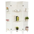 thumbnail image 1 of Costway 4 Panel Folding Room Divider Screen W/3 Display Shelves 5.6 Ft Tall White, 1 of 10