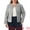 Black White, variant on Women's Plus Size Blazer Collarless Long Sleeve Open Front Jacket 1X Black White
