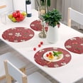 thumbnail image 6 of Ryvnso Red Cherry with Daisy Flower Round Plate Mats Dining Table Placemat Set of 4 for Holiday Decoration, 6 of 7