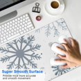 thumbnail image 4 of Long Mouse Pads for Desk,Blue Christmas Snowflake Pattern Desk Mats on Top Of Desks, Desk Mouse Pad Extra Large with 3mm Non-Slip Base and Stitched Edge for Gaming,Office,Work,Home 31.5x11.8in, 4 of 5