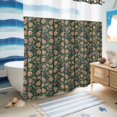 thumbnail image 4 of No Hook Shower Curtain, Green Botanical Shower Curtains for Bathroom with See Through Top Window, Antique Aesthetic Floral Blossom Waterproof & Washable Bath Curtain 66"x72", 4 of 7