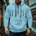 thumbnail image 2 of Evdexr Quarter Zip Hoodies Men Tactical Big and Tall Pullover Winter Long Sleeve Drawstring Gym Hoodie Fall Multiple Pockets Weighted Oversized Sweatshirt Light Blue M, 2 of 7