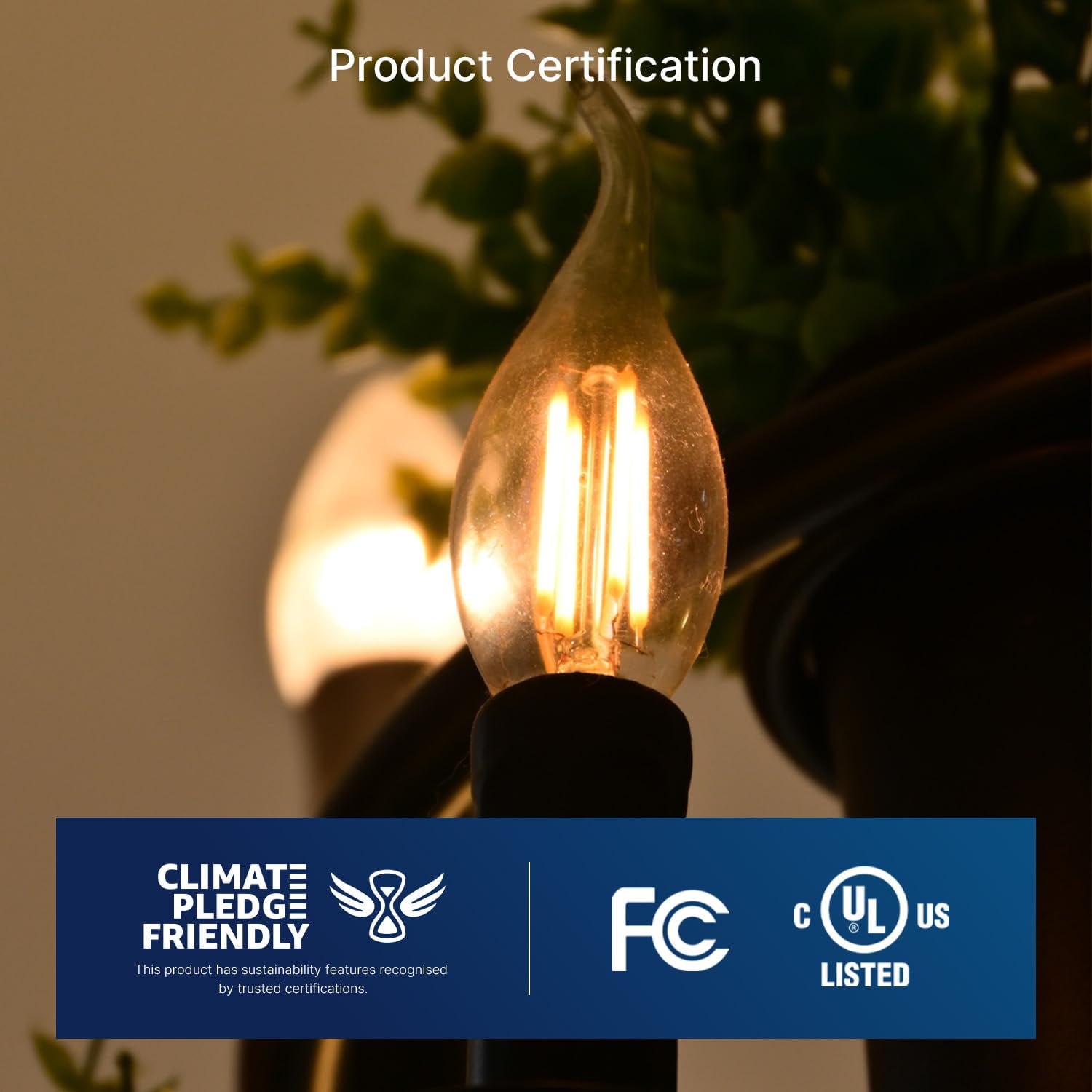 60 Watts Equivalent LED Chandelier Light Bulbs, Dimmable CA11 LED E26 Base Candelabra Bulbs, 2700K Soft White, 12 Pack