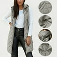 thumbnail image 5 of Long Vest For Women Sevevn Women's Quilted Long Hooded Vest Lightweight Zip Up Puffer Gilet Sleeveless Fall Winter Coat, 5 of 8