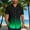 Green, variant on Breathable Button Down Shirts Men Short Sleeve Tshirts Gradient Green Mens Shirts 3XL