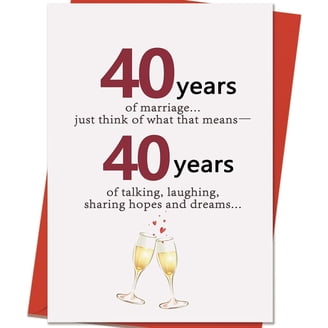 40th Anniversary Wallet Card - Heart Design Stainless Steel Keepsake For Husband, Wife, Couples