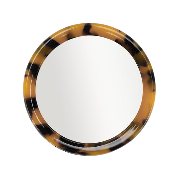 Unique Bargains Round Handheld Makeup Mirror for Beauty Parlor Travel Black Brown