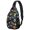 Football and Tennisball Navy Pattern, variant on Basketball and Baseball Black Pattern Sling Backpack, Unisex Hiking Chest Pack with Side Mesh Pockets, Breathable Padded Back Gift Ideas for Hiking Cycling Walking