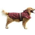 thumbnail image 2 of HDE Dog Raincoat Hooded Slicker Poncho for Small to X-Large Dogs and Puppies Plaid XL, 2 of 7