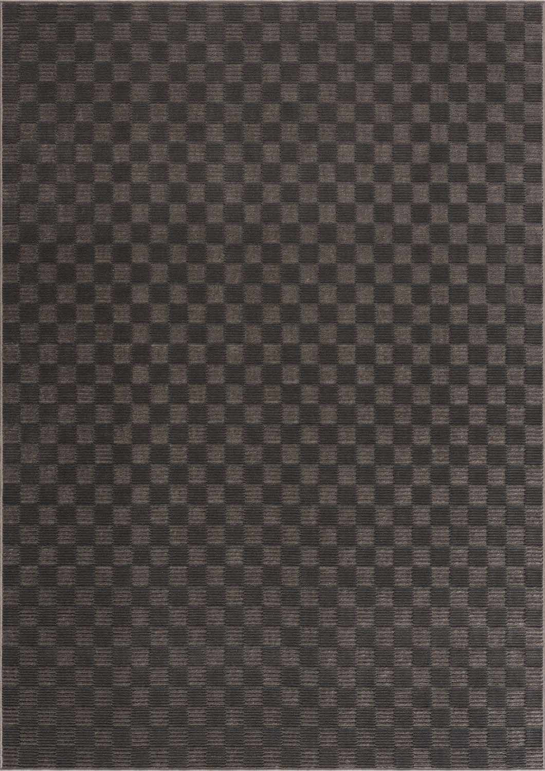 Hauteloom Truls Machine Washable Contemporary Area Rug - Modern Geometric Checkered Carpet for Living Room, Bedroom - Gray - 7'10" x 10'