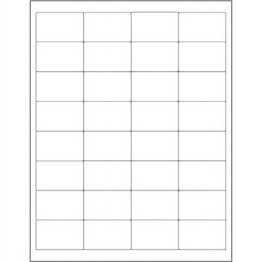 2 x1.25 in. White Rectangle Laser Labels