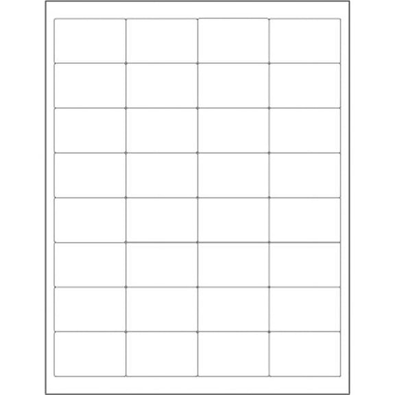 2 x1.25 in. White Rectangle Laser Labels