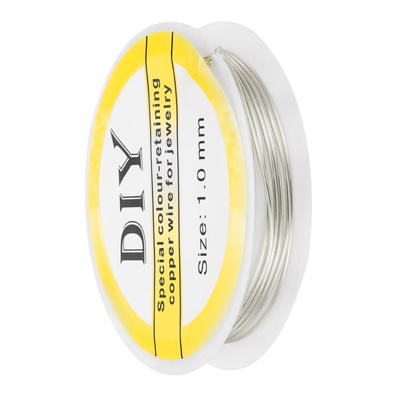 1pcs 1mm Craft Wire Beading Copper Wire for Jewelry Making Supply(Silver)