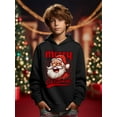 thumbnail image 3 of Mikrdoo Christmas Hoodie For 5-14t Kids Boys Happy Santa Print Cute&Cozy Long Sleeve Casual Pullover Tops, 3 of 9