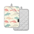 thumbnail image 2 of Pot Holders Set of 2 Heat Resistant 338℉ Kitchen Oven Gloves Potholder Cooking Baking Microwave Mitts Retro Dolphin, 2 of 7