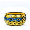 thumbnail image 3 of Nagina International Ceramic Attractively Hand Painted Gorgeous Stoneware Yarn Ball Storage Bowl with Innovative Dispensing Curl | Knitting & Crochet Accessions (Large, Wild Aqua Yellow), 3 of 4