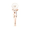 thumbnail image 3 of ANGARA Freshwater Cultured Pearl Criss Cross Shank Engagement Ring in 14K Rose Gold for Women | June Birthstone, Birthday, Anniversary, Jewelry Gift for Women | Pearl Ring, 3 of 8
