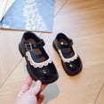 thumbnail image 6 of HAOTAGS Girls Princess Flats – Lace-Trimmed Soft Sole Casual Dress Shoes for Kids Black Size 12.5 Little Kids, 6 of 7