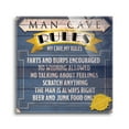 thumbnail image 1 of Man Cave Rules Blue Woodgrain 12 x 12 Glass Wall Hanging Sign, 1 of 4