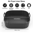 thumbnail image 2 of Square Silicone Air Fryer Liners 2 Pack, Compatible with Ninja AF141 181, 8.5 Inch Air Fryer Liners for COSORI 5-6.5 QT, Reusable Silicone Basket, Air Fryer Accessories, 2 of 8