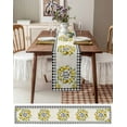 thumbnail image 4 of Table Runner 72 Inches Long for Kitchen Dining, Summer Lemon Dresser Scarf Farmhouse, Dining Table Decorations for Wedding/Parties, Yellow Botanical Checkered Farmhouse Buffalo 13 x 72 In, 4 of 9