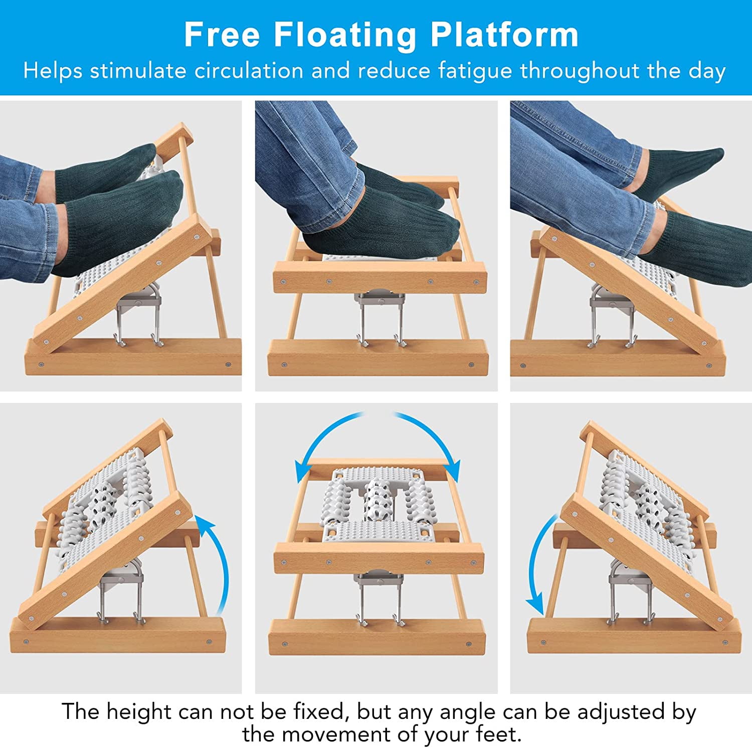 5 Pieces Adjustable Footrest Under Desk Support Footstool Ergonomic Foot  Rest 16.5“ x 11.4“ with Massage Textured Surface - AUTENS DIRECT - Global