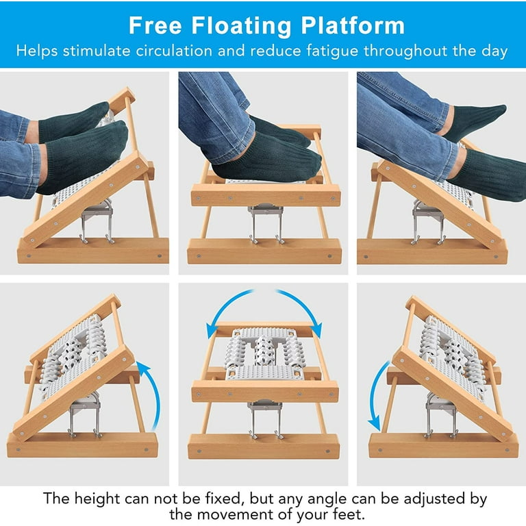 Auslar Foot Rest, Adjustable Ergonomic Foot Rest for Under Desk at Work  with Massage Texture and Roller, 20 Degree Tilt Angle Adjustment Foot Stool