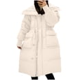 thumbnail image 3 of Ahdbta Women's Puffer Jackets Long Sleeve Knitted Patchwork Lapel Coats Drawstring Waisted Button Zipper Outwears with Pockets, 3 of 4