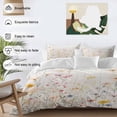 thumbnail image 3 of 3 Piece Spring Flowers Duvet Cover Set Queen Size,Microfiber Comforter/Quilt Cover with Corner Ties and 2 Pillowcases,Watercolor Wildflowers Farmhouse Floral All Season Bedding with Zipper Closure, 3 of 8