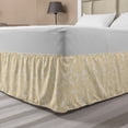 thumbnail image 1 of Paisley Bed Skirt, Asian Theme Ethnic Floral Ornaments in Oriental Style Monochrome Art, Elastic Bedskirt Dust Ruffle Wrap Around for Bedding Decor, 4 Sizes, Pastel Brown and White, by Ambesonne, 1 of 2