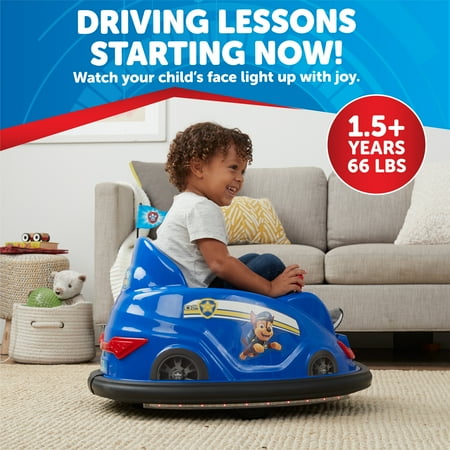 PAW Patrol 6 Volt Powered Bumper Car with LED Lights by Flybar; Battery and Charger Included