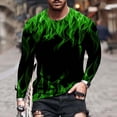 thumbnail image 4 of Camiseta de diario unisex para hombre Estampados gráficos en 3D Tops de manga larga Casual Bloue Pompotops  oipoqjl4673, 4 of 9
