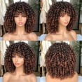 thumbnail image 2 of Pelucas afro rizadas cortas para mujeres negras peluca rizada con flequillo pelucas afro naturales para fiesta de cosplay, 2 of 7